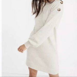 Madewell boatneck button shoulder sweater dress